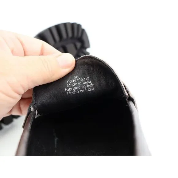 Free People Womens Lyra Lug Sole Penny Loafers Chunky Silver Leather 36 6 - Picture 13 of 14